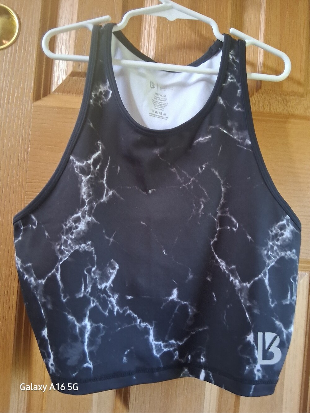BuffBunny Black Marble Crop Tank